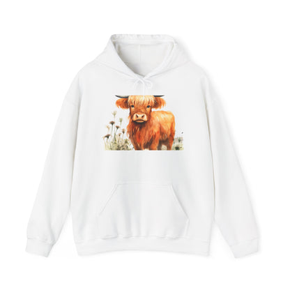 Highland Cow Hoodie - Cute Watercolor Calf Sweatshirt for Animal Lovers