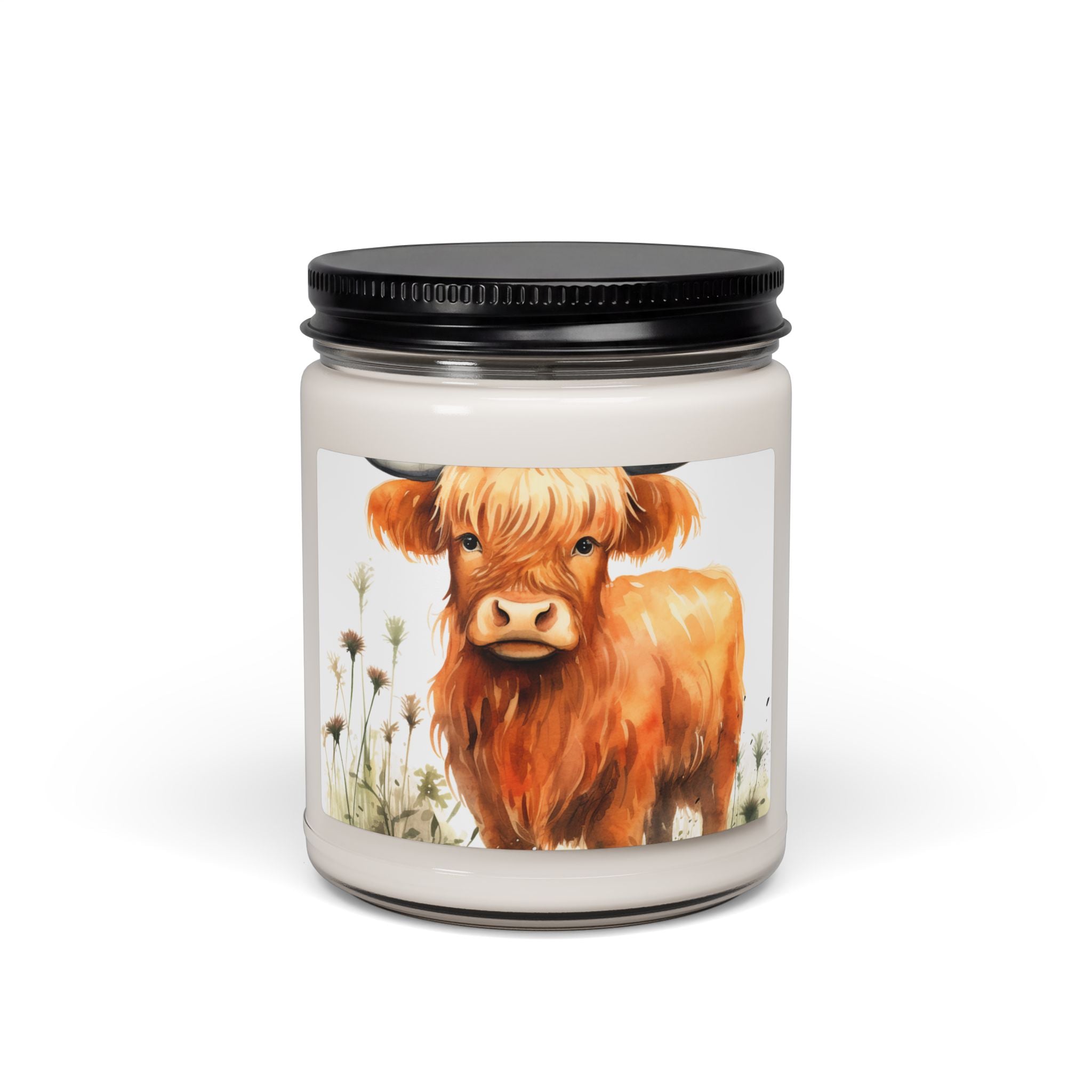 Highland Cow Scented Soy Candle — 9oz Rustic Farmhouse Jar Candle