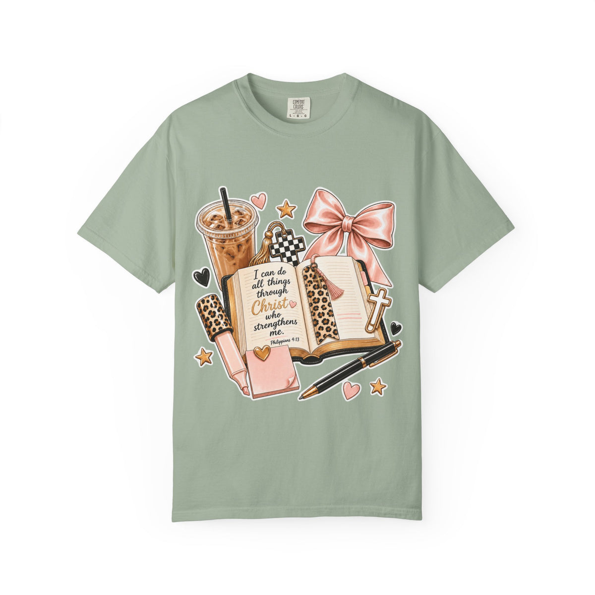 Christian Journaling T-Shirt — "I Can Do All Things Through Christ" Inspirational Tee