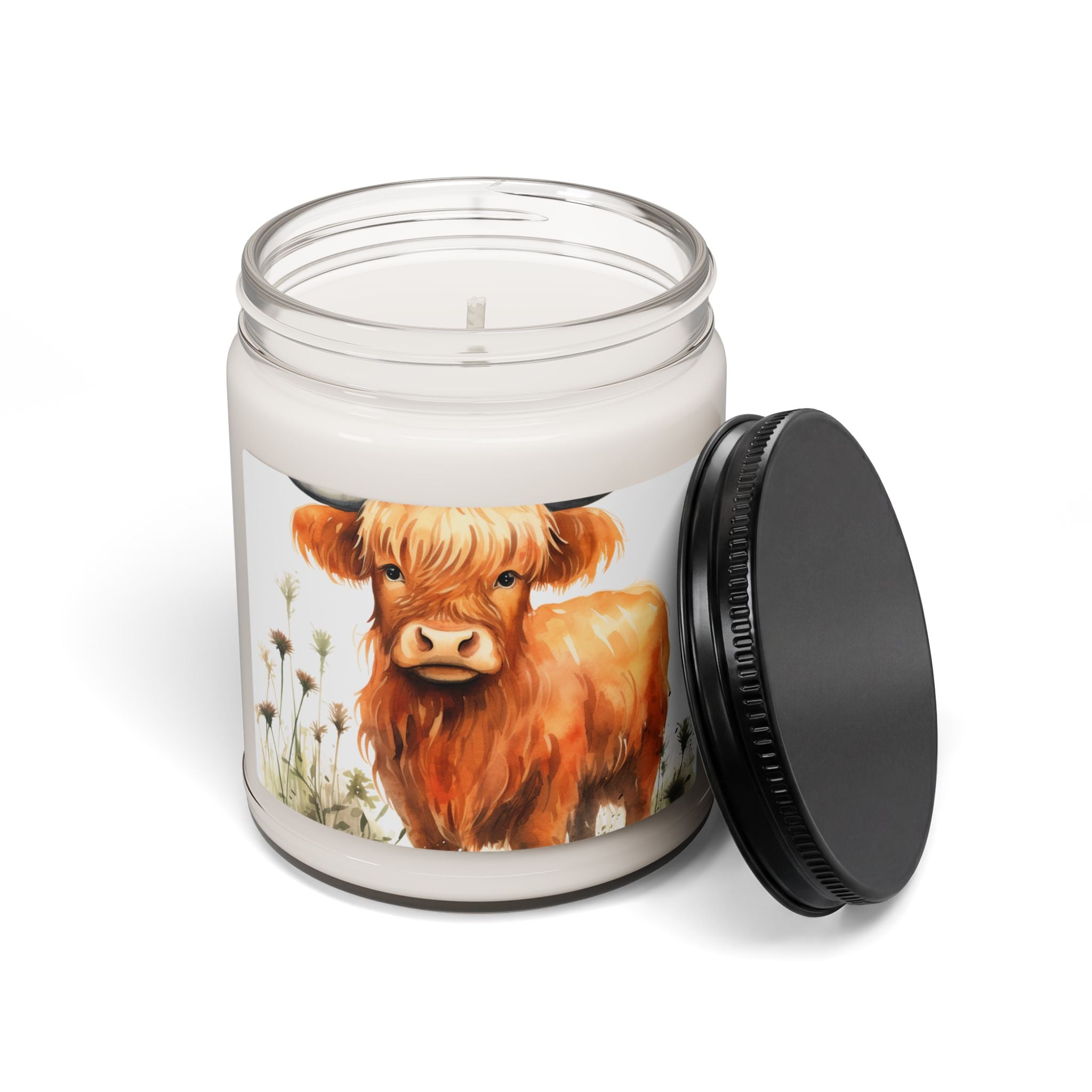 Highland Cow Scented Soy Candle — 9oz Rustic Farmhouse Jar Candle