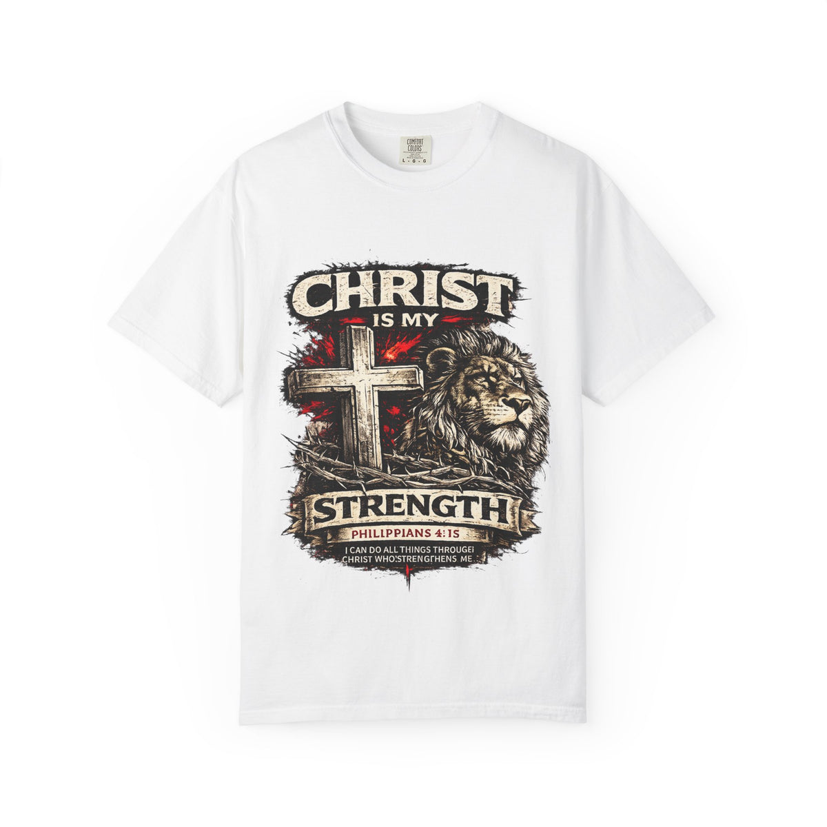 Christian 'Christ Is My Strength' Lion Cross T-Shirt