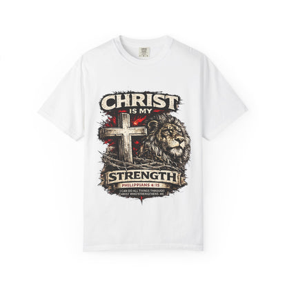 Christian 'Christ Is My Strength' Lion Cross T-Shirt