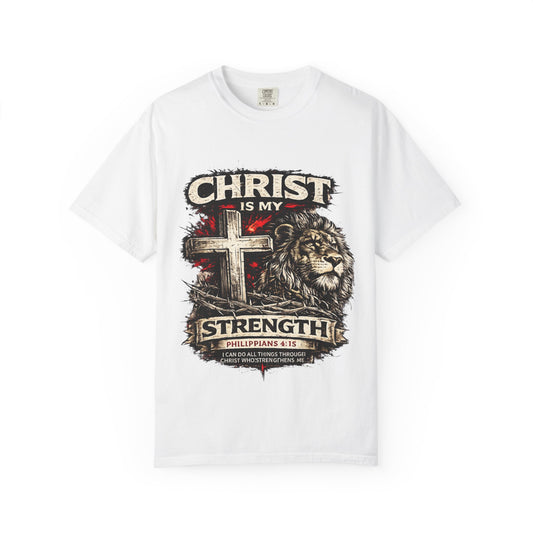 Christian 'Christ Is My Strength' Lion Cross T-Shirt