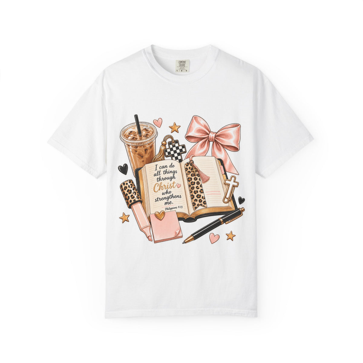 Christian Journaling T-Shirt — "I Can Do All Things Through Christ" Inspirational Tee
