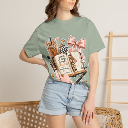 Christian Journaling T-Shirt — "I Can Do All Things Through Christ" Inspirational Tee