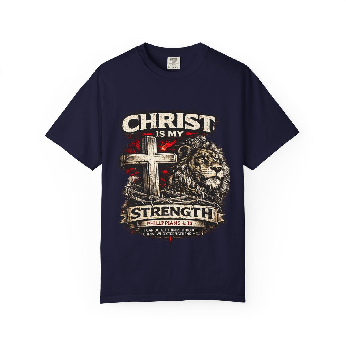 Christian 'Christ Is My Strength' Lion Cross T-Shirt
