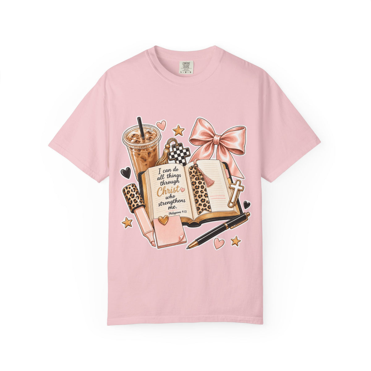 Christian Journaling T-Shirt — "I Can Do All Things Through Christ" Inspirational Tee