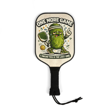 Pickleball Paddle — "One More Game" Funny Pickle Character Paddle Set