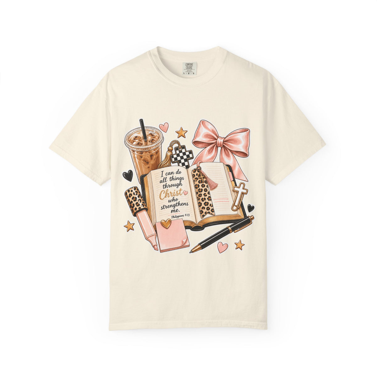 Christian Journaling T-Shirt — "I Can Do All Things Through Christ" Inspirational Tee