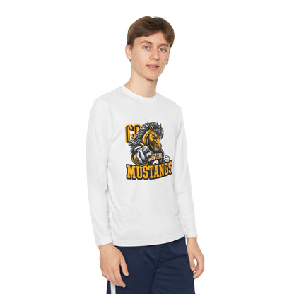Mustangs Youth Long Sleeve Tee — Mascot Wrestling Team Shirt