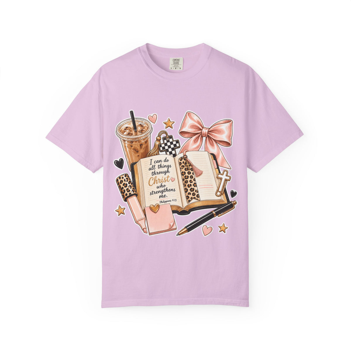Christian Journaling T-Shirt — "I Can Do All Things Through Christ" Inspirational Tee