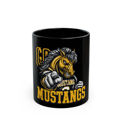 Mustangs Mascot Coffee Mug — Go Mustangs! (Black 11oz/15oz)